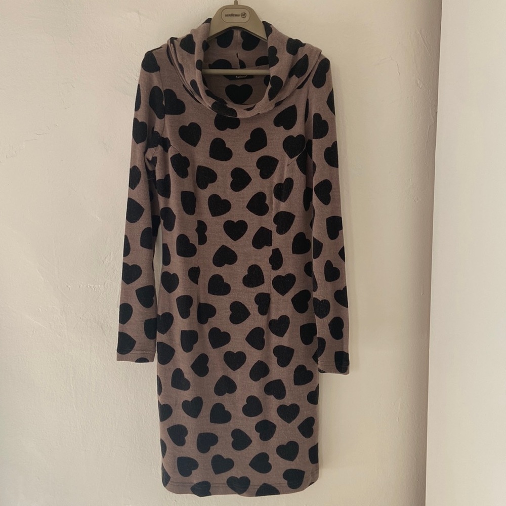 Talco Tan/hearts Midi Dress Size S